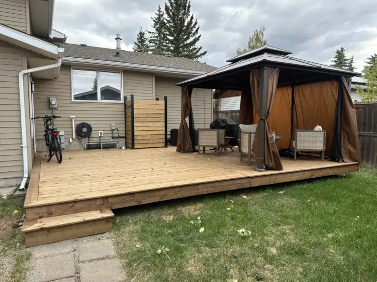 Residential deck with custom pergola