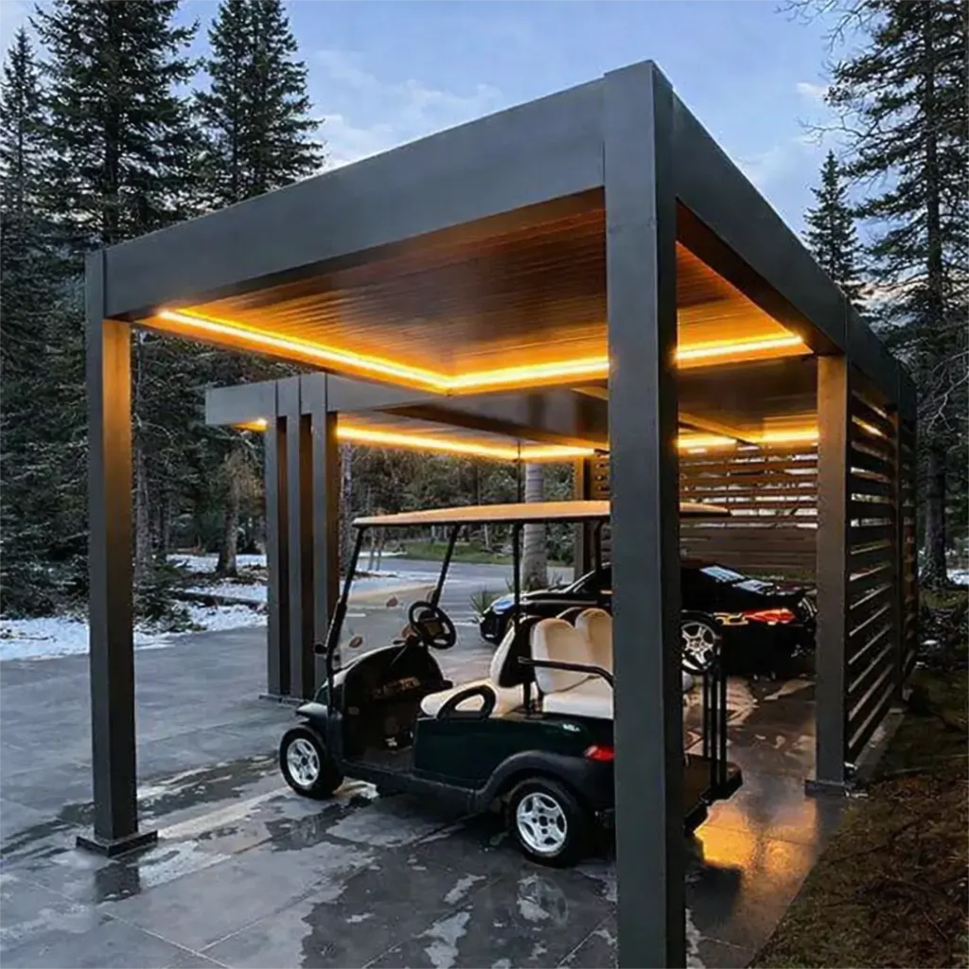 Azenco golf cart detail carport