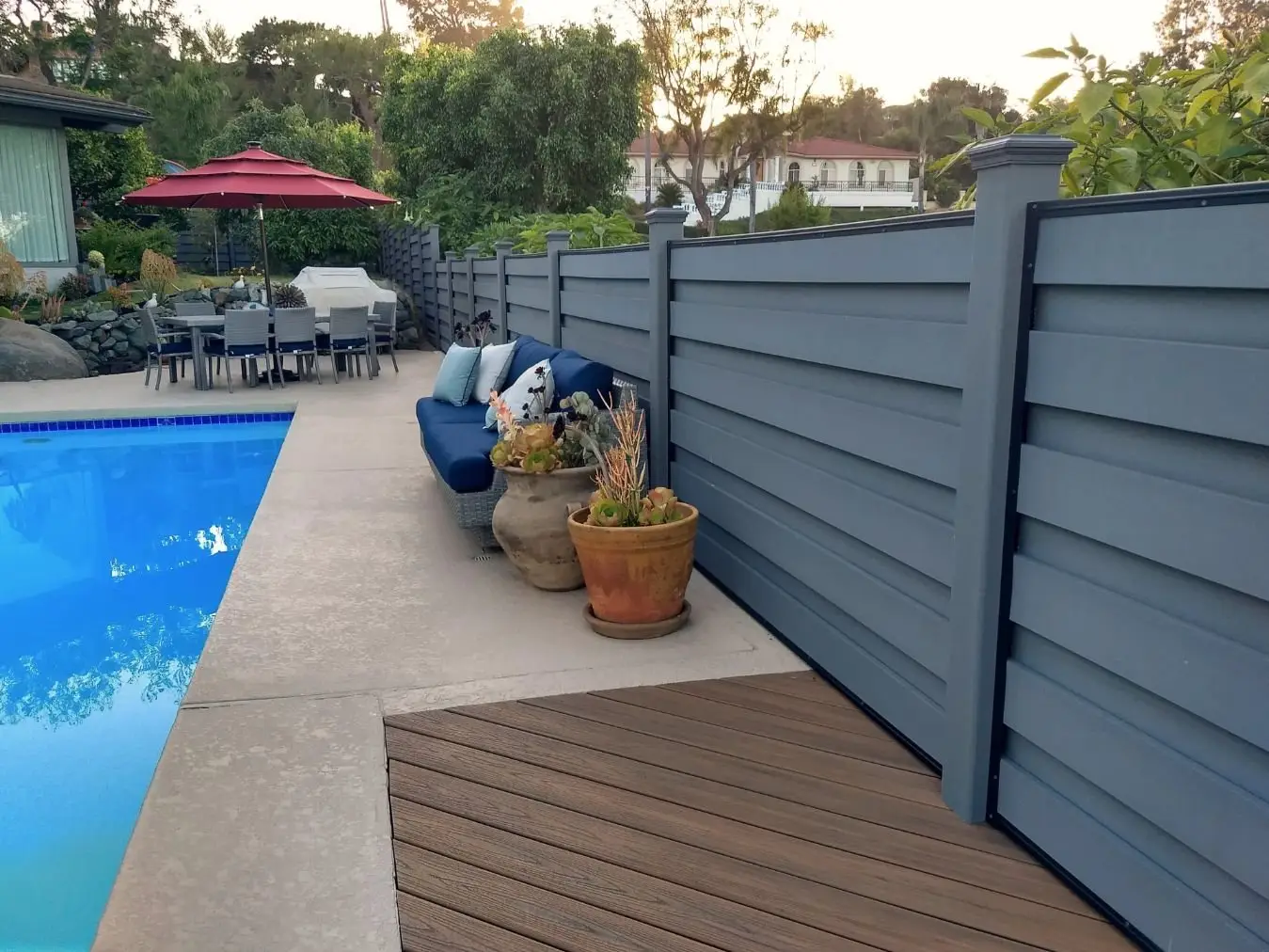 Sk trex horizons winchester grey pool fence
